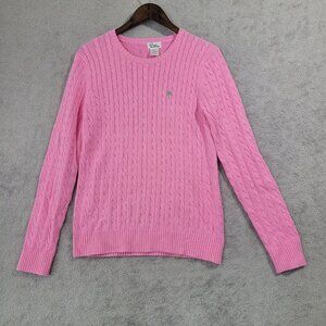 Lilly Pulitzer Pink Cable Knit Crewneck Sweater